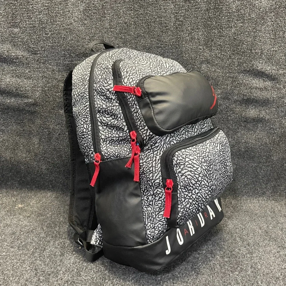 Nike Air Jordan 0670-G3A Black Elephant Print Jumpman Sport Essential Backpack